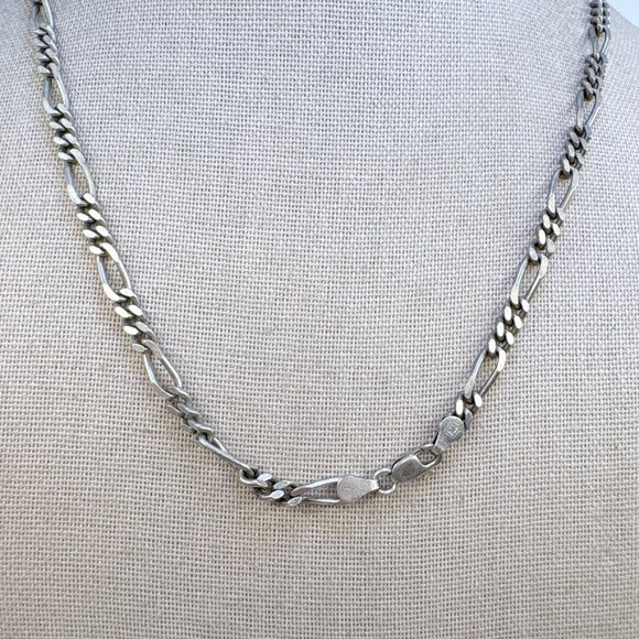 Sterling Silver 925 Multi Stone Heart Figaro Chain Pendant Necklace 19.5" Length - Picture 6 of 14